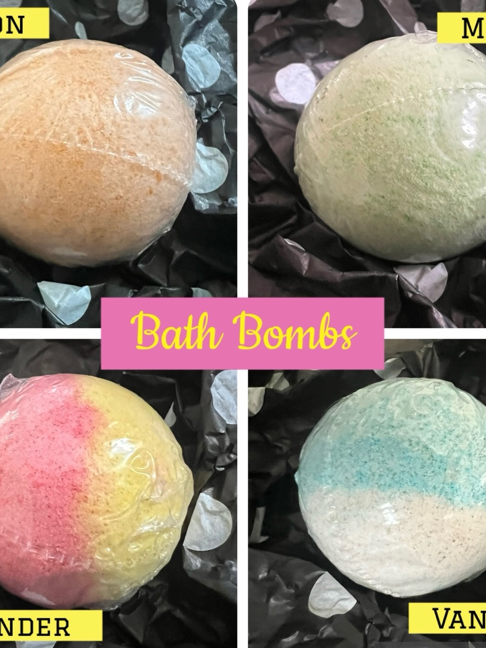 Source Unknown Bath Bomb Set in Peach, Green, Pink & Blue